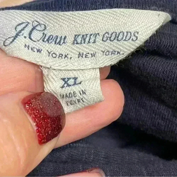 J Crew Mens Knit Goods Pullover Raglan Layering Shirt Top Cotton Blue Sz XL - Picture 6 of 7